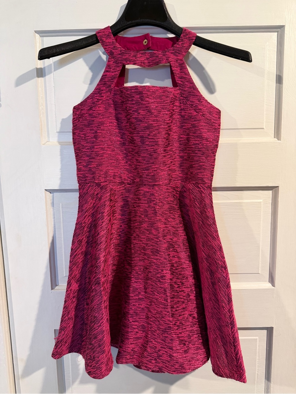 NWOT Girls Fuchsia Miss Behave Halter Skater Dress- size M